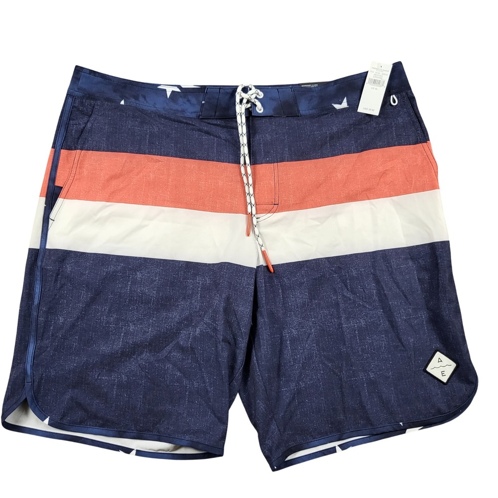 American Eagle Men's‎ XL Flex Classic Boardshorts Americana Red White Blue NWT